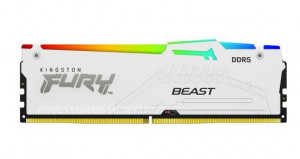 Memorie RAM Kingston, DIMM, DDR5, 16GB, 5200MHz, CL36, 1.35V, FURY Beast White, RGB