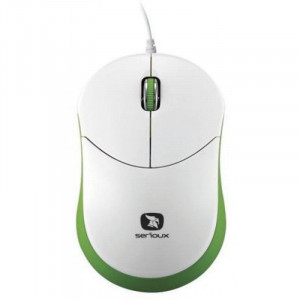 Mouse Serioux cu fir, optic, Rainbow 680, 1000dpi, verde, ambidextru ,blister, mini, USB