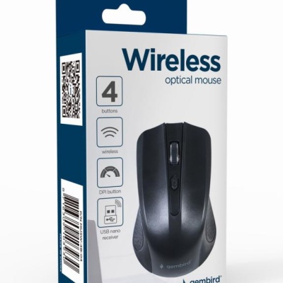 Mouse Wireless GEMBIRD MUSW-4B-04, 1600 dpi, negru