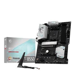MSI B550 GAMING WIFI. Processor manufacturer: AMD, Processor socket: Socket AM4, Compatible processor series: AMD Ryzen 3000 Series. Supported memory types: DDR4-SDRAM, Maximum internal memory: 128 GB, Memory slots type: DIMM. Supported storage drive