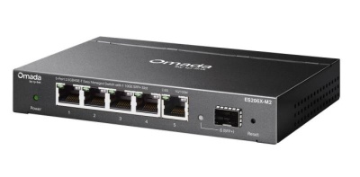 Omada 5-Port 2.5GBASE-T Easy Managed Switch with 1 10GE SFP+ Slot PORT: 5× 2.5G RJ45 Ports，1× 10G SFP+ Slot SPEC: Desktop Steel Case and Fanless FEATURE: Centralized Management by Omada SDN Controller, Omada App. Flow Control, Loopback Detection, Port