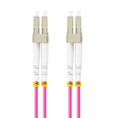 Patch cord fibră MM LC/UPC-LC/UPC duplex 1 m LSZH OM4 50/125 3,0 mm violet