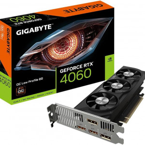 Placa video GIGABYTE GEFORCE RTX 4060 OC LOW PROFILE 8G 128 bit GDDR6, PCIE 4, 2x DP 2x HDMI