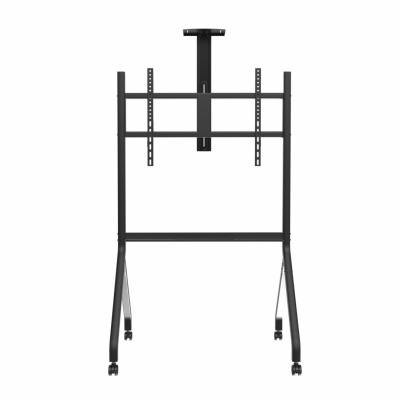Stand TV mobil Serioux TV213CA, dimensiuni: 1050x755x2320mm, compatibilitate Max Vesa: 900x600mm, compatibilitate TV: 55"-100", greutate maximă suportata: 120 kg, baza cu 4 roti, raft multifunctional, negru - Img 3