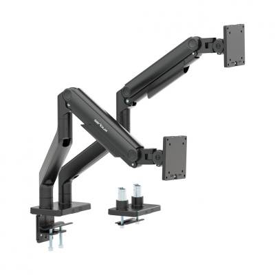 Suport 2 monitoare Serioux MM74-C024, tehnologie arc, compatibilitate dimensiune ecran 17"-45", greutate maximă suportata: (per ecran): 20kg, VESA: 75x75, 100x100, inclinare: +50°~-20°, pivotare: +90°~-90°
