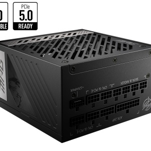 Sursa MSI MPG A1000G PCIE5 80+ GOLD Efficiency Rating 80 PLUS Gold (up to 90%) Modular Yes (fully modular) Fan Size 135 mm Fan Bearing Fluid Dynamic Bearing Dimensions (DxWxH) 150 x 150 x 86 mm PFC Type Active PFC Input Voltage Range 100~240 VAC Power