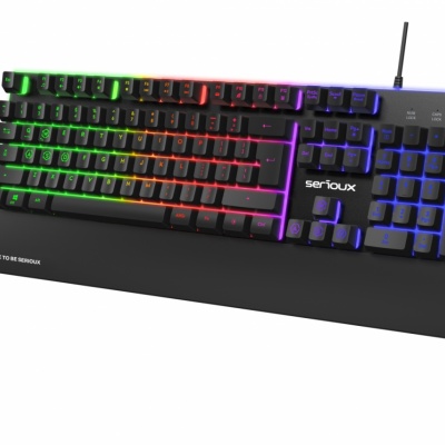 Tastatura gaming cu fir iluminata Serioux Nexor, interfata USB, numar de taste: 104, material ABS, anti-ghosting: 19 taste, lungime cablu 1.5m PVC, dimensiuni (LxAxH): 435.74 × 178.54 × 33.62 mm, negru - Img 3