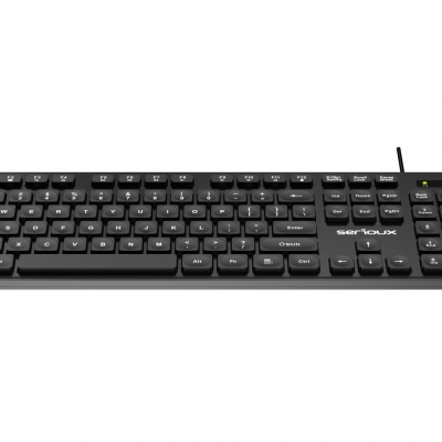 Tastatura Serioux cu fir, interfata USB, 104 taste, material ABS, US Layout, lungime cablu 1.5m PVC, dimensiuni 429*128*20mm; 416g, negru - Img 2