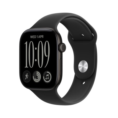 Apple Watch Series 12 GPS 46mm Black Aluminium Case with Black Sport Band - M/L