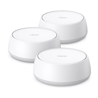 BE3600 Whole Home Mesh Wi-Fi 7 System SPEED: 688 Mbps at 2.4 GHz + 2882 Mbps at 5 GHz SPEC: Internal Antennas, 2 × 1 Gigabit Ports (WAN/LAN auto-sensing), 160MHz for 5 GHz, 4-Stream FEATURE: Deco App, Router/AP Mode, IPv6, IPTV, HomeShield (Parental
