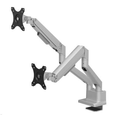 Brat dublu monitor Neomounts DS70-250SL2; pentru display-uri cu diagonale 17"-32", sistem de prindere VESA 75x75~100x100, greutate maxima suportata 9 - per ecrankg, full motion, tilt +45°, swivel 90°, rotate 180°; gas spring; culoare argintiu. Garantie 5 - Img 2