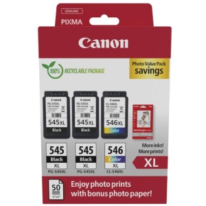 Canon pachet cartuse cearneala PG-545XL X2 /CL-546XL MULTIPACK, capacitate negru: 2 X 400 pagini/13ml, Color: 300 pagini / 15ml, Compatibil cu: PIXMA 2550S, PIXMA IP2850, PIXMA MG2450, PIXMA MG2550, PIXMA MG2950, PIXMA MG3050, PIXMA MG3051, PIXMA MG3052,