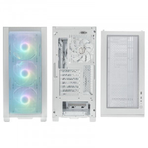 Carcasa PHANTEKS XT PRO ULTRA Mid Tower DRGB ALB, Tempered Glass, Sloturi Expansiune 7, Drive Bays: 2x 3,5" 5x2,5", Ventilatoare Suportate: 10 (spate: 1x120mm sau 1x140mm, fata: 3x140mm sau 3x120mm, sus: 3x120mm sau 2x140mm), Ventilatoare incluse: - Img 4