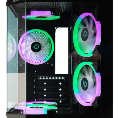 Carcasa Spacer Aquarium, mATX, ARGB fan, 6 x ARGB fan, Black - Img 2