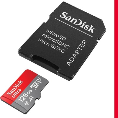 Card de Memorie MicroSDXC SanDisk Ultra, 128GB, Clasa 10, R/W speed: up to 100MB/s/, 90MB/s, include adaptor SD (pentru telefon) - Img 3