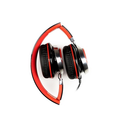 Casti cu micr. Spacer, cu fir, mulimedia, 2x Jack 3.5mm, microfon pe fir, driver 40mm, 20Hz-20000Hz, pliabile, rosu - Img 2