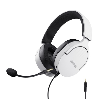 Casti Trust cu fir GXT 489W Fayzo, material ABS, lungime cablu detasabil 120cm, conector 3.5mm, frecventa raspuns 20 Hz, 20.000 Hz, senzivitate 100 dB, sunet stereo, microfon omnidirectional, senzor electret, alb