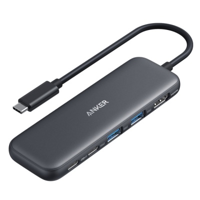 DOCKING Station Anker 5-in-1, porturi: 2 x USB-C, 2 x USB-A, HDMI 4K @30Hz, , 5 Gbps, PD 85W, conectare prin USB-C, , gri, "A8355H11"