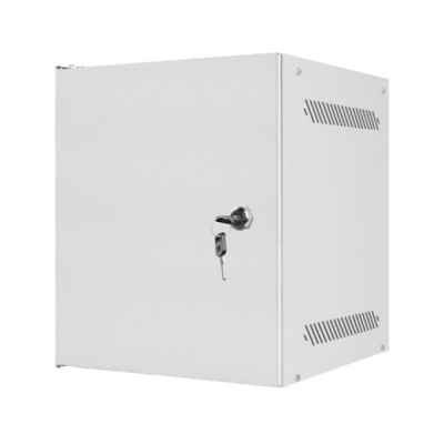 Dulap rack 10" perete 6U / 280x310 pentru auto-asamblare, cu ușă metalică, gri (flat pack)
