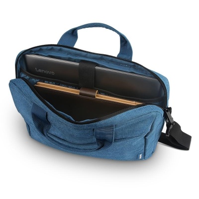 Geanta laptop Lenovo Casual Toploader T210, 15.6", Blue, rezistent la apa, compartiment accesorii, compartiment laptop captusit, Material: Textil, Dimensiuni externe: 362 x 22 x 250 mm, Greutate: 465g - Img 9