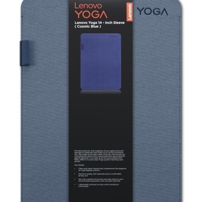 Husa Lenovo Yoga pentru laptop de 14 inch, fabricata din poliester; potrivita pentru dispozitive cu dimensiuni de pana la: 31.77 cm x 22.21 cm x 1.66 cm, culoare: albastru (cosmic blue) - Img 6