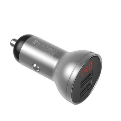 Incarcato auto Baseus Digital Display, 2 x USB Output 5V/4.8A, total output 24W, pt. bricheta auto, afisaj digital, argintiu - Img 9
