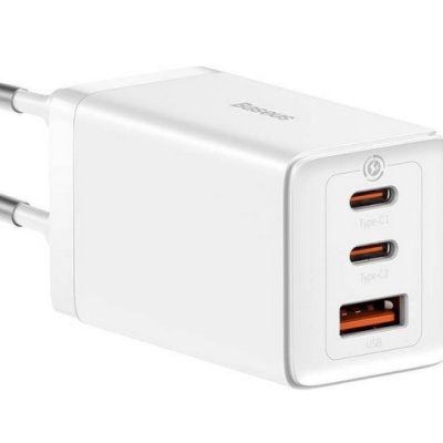 Incarcator retea Baseus GaN5 PRO, Quick Charge 65W, 2 porturi USB PD, 1 port USB Quick Charge, include cablu USB -C la USB-C de 100W, lungime 1m, alb - Img 5