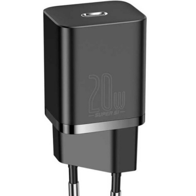 INCARCATOR retea Baseus Super Si, Quick Charge 20W, 1 x USB Type-C 5V/3A max, negru - Img 5