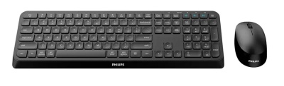 Kit Wireless tastatura si mouse Philips SPT6407B/00, taste numerice, negru