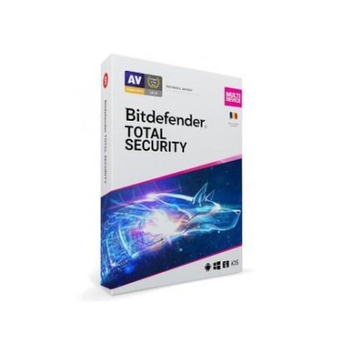 Licenta retail Bitdefender Total Security - protectie anti- malwarecompleta pentru Windows, macOS, iOS si Android, valabila pentru 2 ani, 3 dispozitive, new