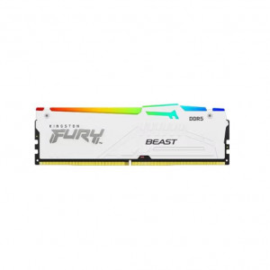 Memorie RAM Kingston, DIMM, DDR5, 64GB, 5600MHz, CL36, 1.35V, FURY Beast White, RGB, Kit of 2