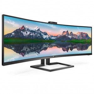 MONITOR Philips 499P9H 48.8 inch, Panel Type: VA, Backlight: WLED ,Resolution: 5120x1440, Aspect Ratio: 32:9, Refresh Rate:70Hz, Responsetime GtG: 5 ms, Brightness: 450 cd/m², Contrast (static): 3000:1,Contrast (dynamic): 80M:1, Viewing angle: 178/178,