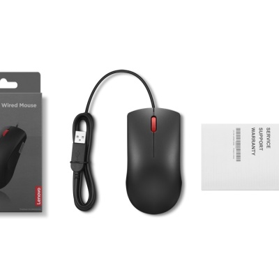 Mouse cu fir Lenovo 120; 1600DPI; conectivitate: USB-A; senzor optic; numar de butoane: 3; greutate: 90g; lungimea cablului: 1.5m; compatibil cu Windows 10 Home Single Language 64, Windows 11; culoare: negru - Img 7