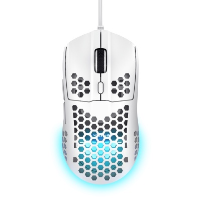 Mouse cu fir Trust GXT 928W Helox, rezolutie maxima 6400 DPI, 6 butoane, interfata USB-A, alb - Img 2