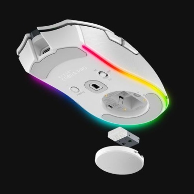 Mouse Razer Cobra Pro wireless, rezolutie 30000 dpi autonomie baterie pana la 100h (1000Hz), pana la 30h (4000Hz*), pana la 170h (Bluetooth), alb - Img 11