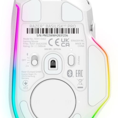 Mouse Razer cu fir Razer Basilisk V3 PRO, butoane programabile 10+1, Razer™ HyperScroll Tilt Wheel, 11 zone de iluminare Chroma RGB, alb - Img 11