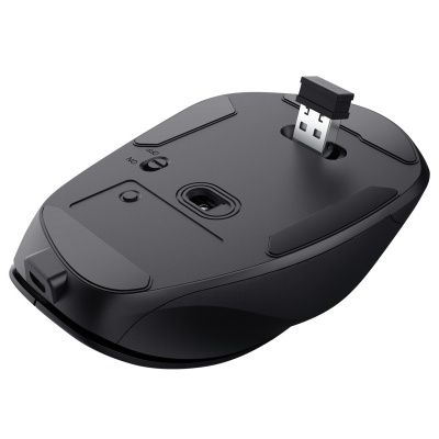 Mouse Trust Fyda ergonomic, reincarcabil, wireless RF 2.4GHz, USB2.0, 6 butoane, rezolutie 2400 DPI, negru - Img 3