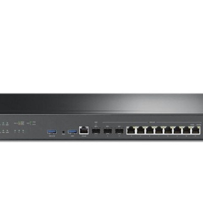 "Omada VPN Router with 10G Ports PORT: 1× 10G SFP+ WAN Port, 1× 10G SFP+ WAN/LAN Port,1× Gigabit SFP WAN/LAN Port, 8× Gigabit RJ45 WAN/LAN Ports, 2× USB3.0 port FEATURE: Integration with Omada SDN Controller, Support SSL VPN, OpenVPN and IPsec/ PPTP/