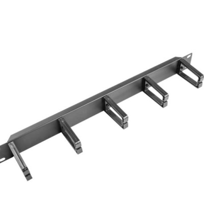 Panou management cabluri cu 5 suporturi din plastic, 1U, tip B, negru