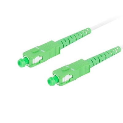 Patch cord fibră SM SC/APC-SC/APC simplex 10 m LSZH G657A2 3,0 mm alb - Img 2