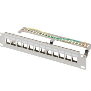 Patch panel gol 12 porturi 1U 10" FTP pentru module Keystone, gri V2