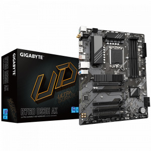 Placa de baza GIGABYTE B760 DS3H AX LGA1700, 4x DDR5 7600MHz, 1x HDMI, 1x DisplayPort, 5x PCIe x16, 2x M.2, 4x SATA 6Gbps, LAN 1Gbps, WIFI 6E, ATX