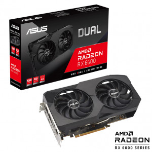 Placa Video Asus Dual Radeon RX6600 8GB V2, GDDR6, 128bit, 2491MHz Boost Clock, 1x HDMI 2.1, 3xDisplayPort 1.4a, PCI-E 4.0