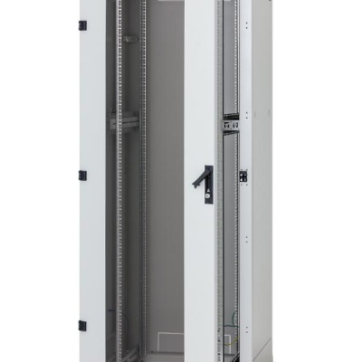 Rack de podea 19 Triton 15U 600x600mm usa fata sticla panouri laterale/spate detasabile sectiuni pentru ventilatie activa, sectiuni acces cabluri sus/jos/spate, IP20 gri