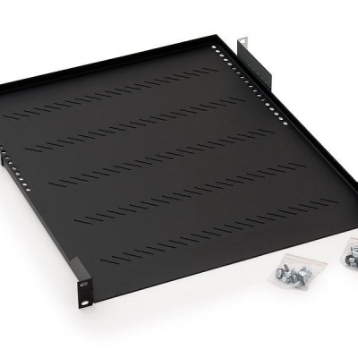 Raft fix perforat Triton 19" 1U/350 capacitate incarcare 40kg, negru