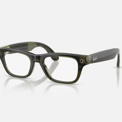 Ray-Ban Meta Blayzer Optics Gen 2 AI Glasses Shiny Transparent Dark Olive/Demo
