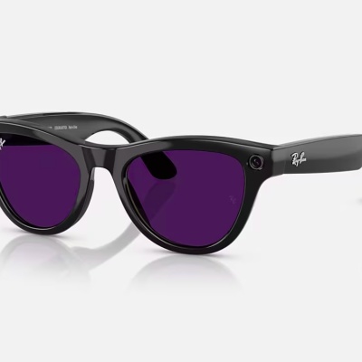 Ray-Ban Meta Skyler AI Glasses Shiny Black/Transitions Amethyst