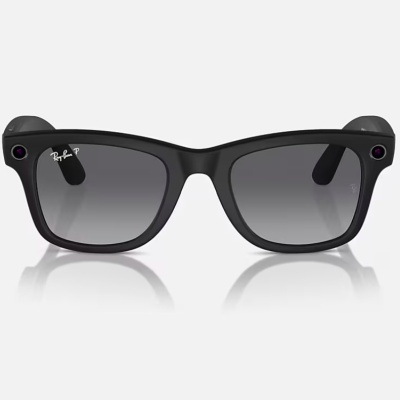 Ray-Ban Meta Wayfarer AI Glasses Matte Black/Polar Gradient Graphite (Large)