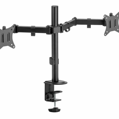Suport 2 monitoare SeriouxMM66-C024, brat articulat monitor, compatibilitate dimensiune ecran 17"-32", greutate maximă suportata: (per ecran): 9kg, VESA: 75x75, 100x100, inclinare: +45°~-45°, pivotare: +90°~-90°, rotația ecranului: + 180°~-180°, - Img 5