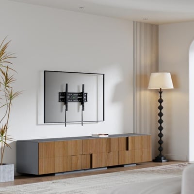 Suport perete TV Serioux 37-86" Tilt 75kg Profil 50mm Material: Otel Finisarea suprafeței: vopsea electrostatica Dimensiune ecran: 37"-86" Compatibilitate VESA: 75x75, 100x100, 100x150, 150x100, 100x200, 200x100, 150x150, 200x200, 200x300, 300x200, - Img 10